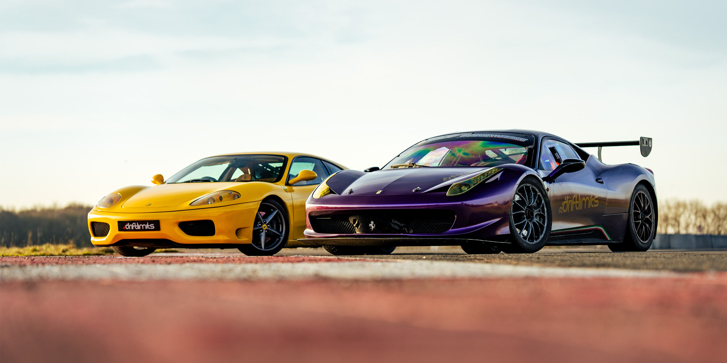 Ferrari's lined up for a driving experience